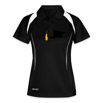 Toque Universitaire - Polo respirant Femme - noir/blanc - Devant