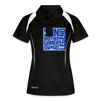 son brother gamer legend - Frauen Polo atmungsaktiv - Schwarz/Weiß - Vorne