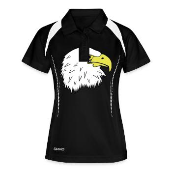 Pygargue à tête blanche tête d'aigle motif Eagl - Polo respirant Femme - noir/blanc - Devant