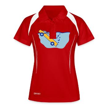 Diving Car - Polo respirant Femme - rouge/blanc - Devant