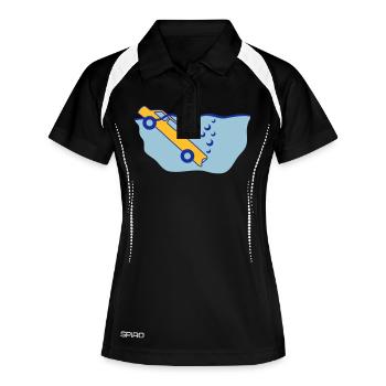 Diving Car - Frauen Polo atmungsaktiv - Schwarz/Weiß - Vorne