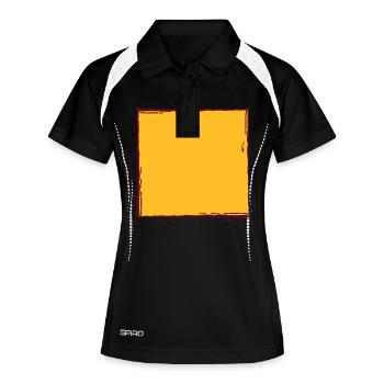 Lignes de trame de brosse - Polo respirant Femme - noir/blanc - Devant