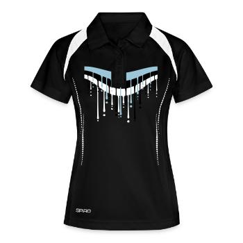 Estland weiss schwarz blau tropfen graffiti pinsel - Frauen Polo atmungsaktiv - Schwarz/Weiß - Vorne