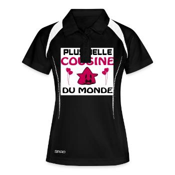MOST BEAUTIFUL COUSIN IN THE WORLD - Women's Polo breathable - black/white - Front