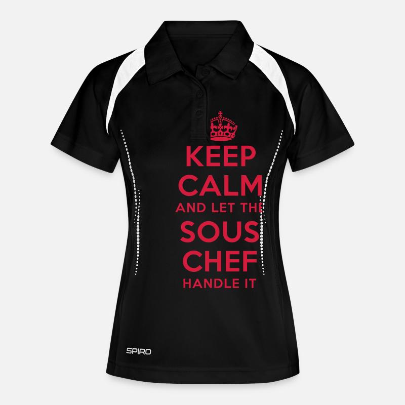 keep calm and let the sous chef handle it - Frauen Polo atmungsaktiv - Schwarz/Weiß