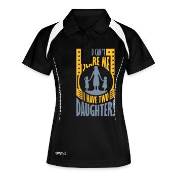 I have two daughters - Frauen Polo atmungsaktiv - Schwarz/Weiß - Vorne