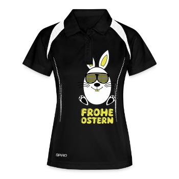 Joyeux lapin de Pâques 1 - Polo respirant Femme - noir/blanc - Devant