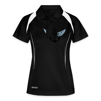 Symbole d’ancre - Polo respirant Femme - noir/blanc - Devant