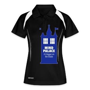 Mind Tardis - Frauen Polo atmungsaktiv - Schwarz/Weiß - Vorne