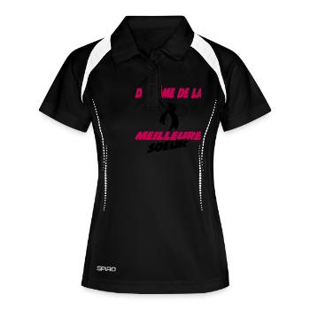 Diplome de la meilleure SOEUR - Polo respirant Femme - noir/blanc - Devant