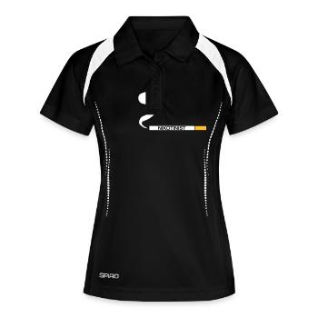 Nikotinist - Frauen Polo atmungsaktiv - Schwarz/Weiß - Vorne