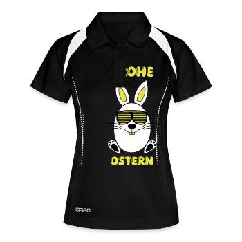 Joyeux lapin de Pâques - Polo respirant Femme - noir/blanc - Devant