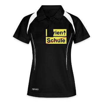 Schule Ferien Schild Vektor - Frauen Polo atmungsaktiv - Schwarz/Weiß - Vorne