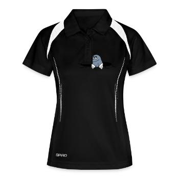 taupe drôle - Polo respirant Femme - noir/blanc - Devant
