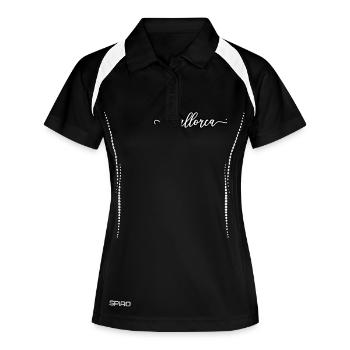 Mallorca Schriftzug - Frauen Polo atmungsaktiv - Schwarz/Weiß - Vorne