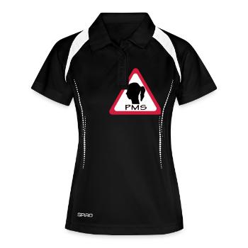 pms warning - Polo respirant Femme - noir/blanc - Devant