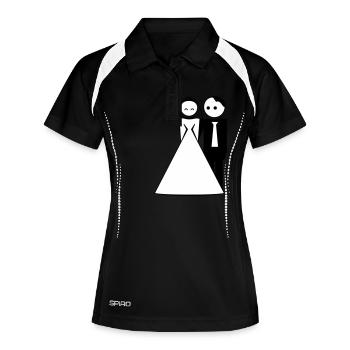 couple / wedding / mariage / bride and groom 2c - Polo respirant Femme - noir/blanc - Devant