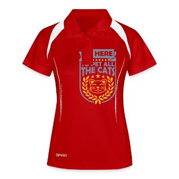 Pet All The Cats - Women's Polo breathable - red/white - Front