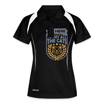 Pet All The Cats - Women's Polo breathable - black/white - Front