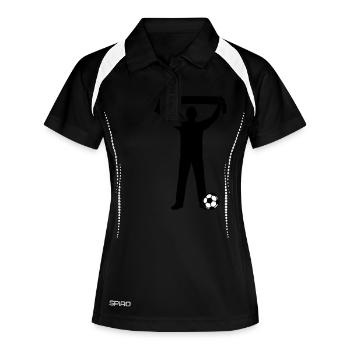Football Fan Silhouette - Polo respirant Femme - noir/blanc - Devant