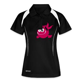 fish girl - Polo respirant Femme - noir/blanc - Devant