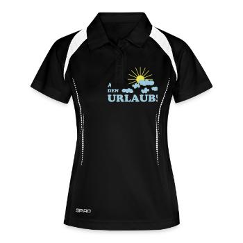 ab_in_den_urlaub - Frauen Polo atmungsaktiv - Schwarz/Weiß - Vorne