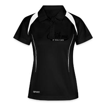 laufen - Frauen Polo atmungsaktiv - Schwarz/Weiß - Vorne