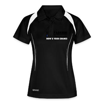 Boost Loading Nows Your Chance - Frauen Polo atmungsaktiv - Schwarz/Weiß - Vorne