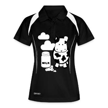 kuh milk - Polo respirant Femme - noir/blanc - Devant