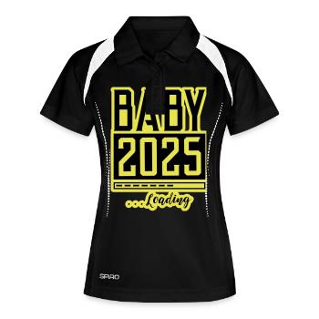 Bébé 2025 Chargement Babyshower - Polo respirant Femme - noir/blanc - Devant