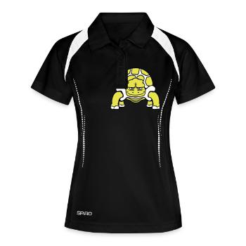 Turtle Smiles Funny Happy Comic Cartoon - Women's Polo breathable - black/white - Front