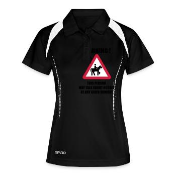 Warning - this person may talk about Horses - Polo respirant Femme - noir/blanc - Devant