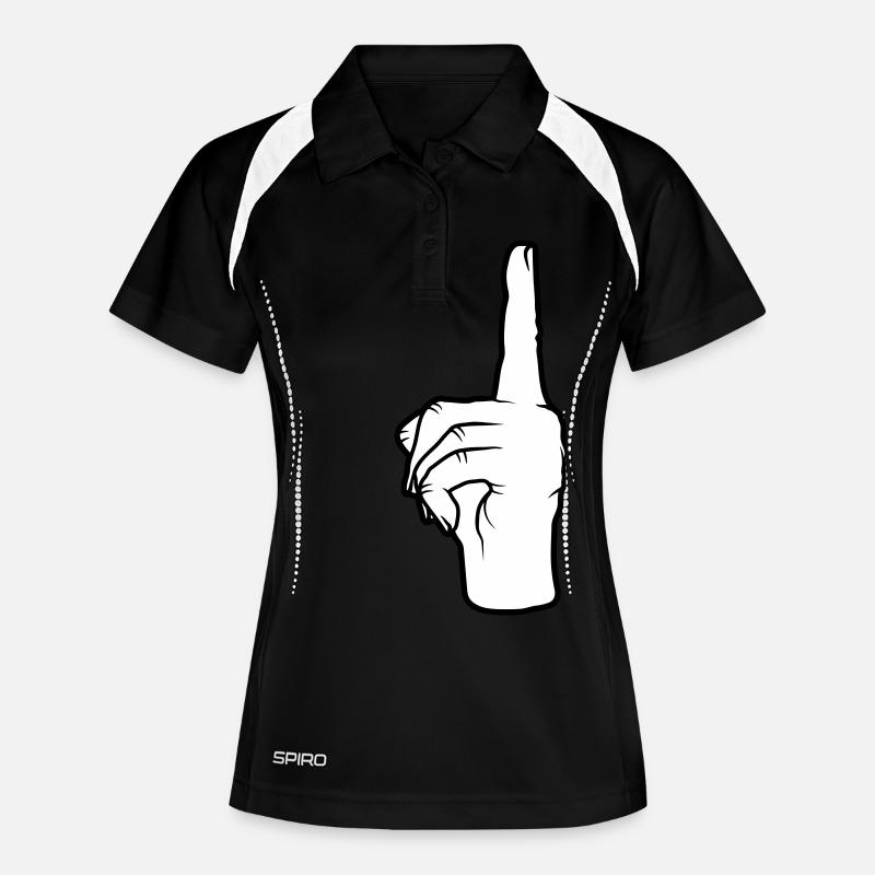 Finger points up - Women's Polo breathable - black/white