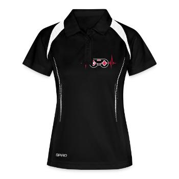 Pulse Heartbeat Retro Gamer - Women's Polo breathable - black/white - Front
