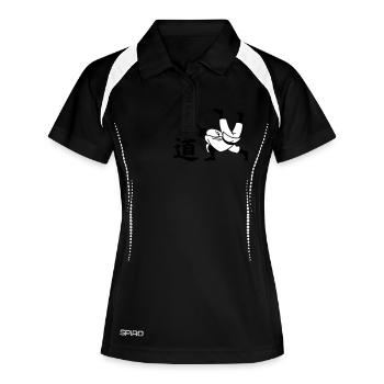judo - Polo respirant Femme - noir/blanc - Devant