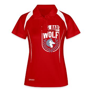 big bad wolf Zitat - Frauen Polo atmungsaktiv - Rot/Weiß - Vorne