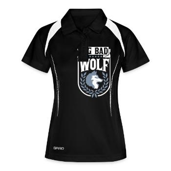 big bad wolf Zitat - Frauen Polo atmungsaktiv - Schwarz/Weiß - Vorne