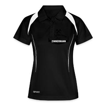 zimmermann mit säge - Frauen Polo atmungsaktiv - Schwarz/Weiß - Vorne