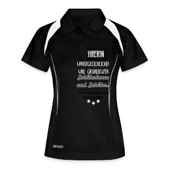 Beste Lehrerin Tasse - Frauen Polo atmungsaktiv - Schwarz/Weiß - Vorne
