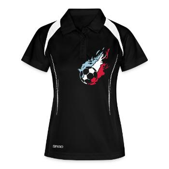 france foot supporter equipe flamme1 - Polo respirant Femme - noir/blanc - Devant