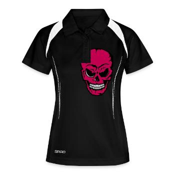 tete de mort halloween crane 7042) - Polo respirant Femme - noir/blanc - Devant
