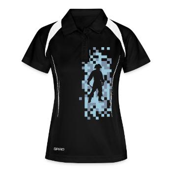 modèle de tuile pirate abstrait motif graphique cadeau - Polo respirant Femme - noir/blanc - Devant