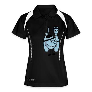 mafia - Frauen Polo atmungsaktiv - Schwarz/Weiß - Vorne