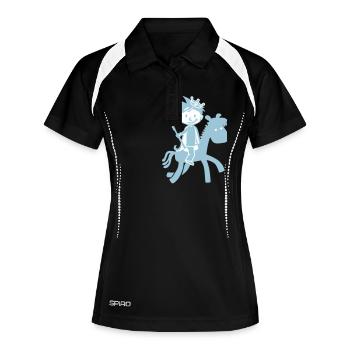 Kleiner Prinz - Little Prince - Frauen Polo atmungsaktiv - Schwarz/Weiß - Vorne