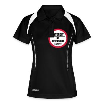 Interdit de me prendre la tête - Polo respirant Femme - noir/blanc - Devant