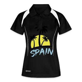 Espagne - Polo respirant Femme - noir/blanc - Devant