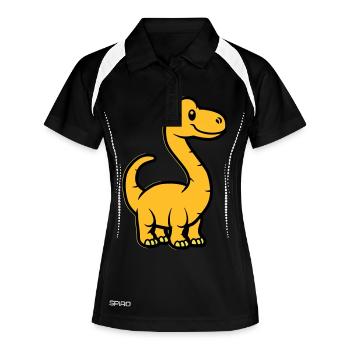 Bande dessinée Dinosaure Brontosaure - Polo respirant Femme - noir/blanc - Devant