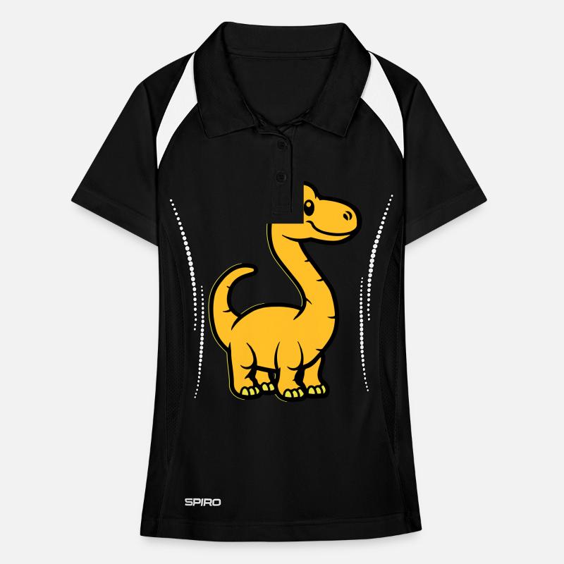 Dinosaur Brontosaurus Comic Women's Polo breathable