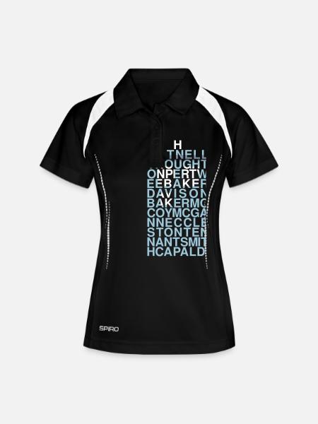 TARDIS Namen - Frauen Polo atmungsaktiv - Schwarz/Weiß