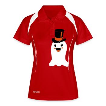 geist - Frauen Polo atmungsaktiv - Rot/Weiß - Vorne